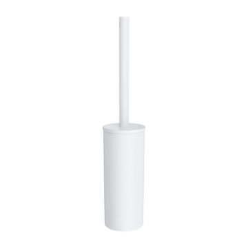 Perie WC cu suport Omnires Modern Project freestanding otel inoxidabil alb mat