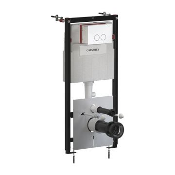 Set rezervor WC cu cadru Omnires StrongFrame si clapeta Minimal alb lucios