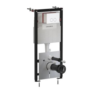 Set rezervor WC cu cadru Omnires StrongFrame si clapeta Minimal alb mat