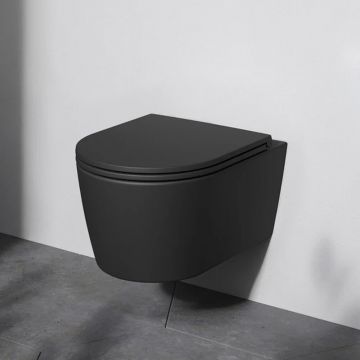 Set vas WC suspendat AM.PM Func FlashClean cu capac softclose negru mat