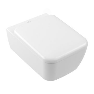 Set vas WC suspendat Villeroy&Boch Skyla Combi-Pack TwistFlush Rimless cu capac softclose alb Stone CeramicPlus