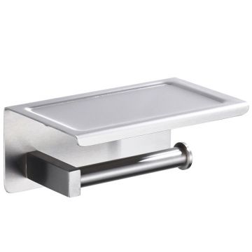 Suport hartie igienica Balneo Qube cu raft inox periat