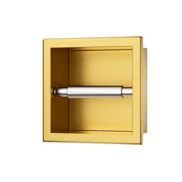 Suport hartie igienica incastrat Balneo Wall Box Paper 1 auriu lucios