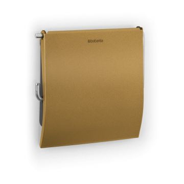 Suport pentru hârtie igienică auriu de montat pe perete din oțel ReNew – Brabantia
