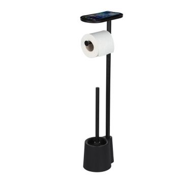 Suport pentru hârtie igienică negru din plastic Albella – Wenko