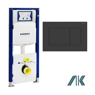 Rezervor incastrat Geberit Duofix Sigma cu set fixare si clapeta Sigma30 negru mat