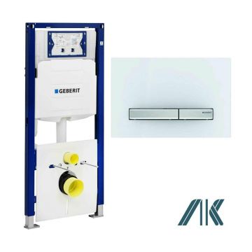 Rezervor incastrat Geberit Duofix Sigma cu set fixare si clapeta Sigma50 New Alpin alb