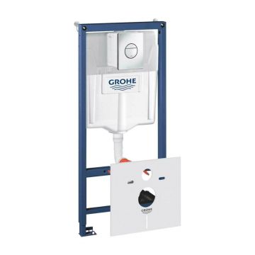 Set rezervor incastrat 4 in 1 Grohe Rapid SL cadru si clapeta Nova Cosmopolitan cu izolare fonica