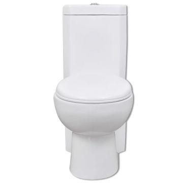 Vas toaletă din ceramică, WC baie de colț, alb
