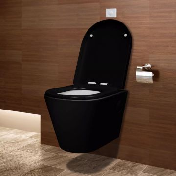 Vas WC suspendat din ceramică Negru