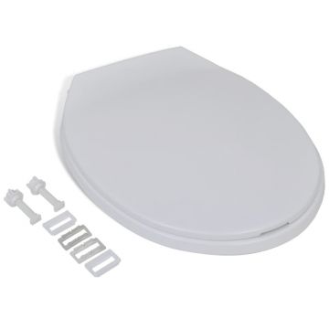 vidaXL Capac WC cu închidere silențioasă, alb, oval