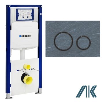 Pachet Geberit rezervor incastrat Duofix Sigma cu set fixare si clapeta Sigma 21 ardezie mustang/ inel negru
