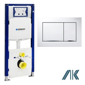 Pachet Geberit rezervor incastrat Duofix Sigma cu set fixare si clapeta sigma 30 alb crom lucios