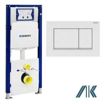 Pachet Geberit rezervor incastrat Duofix Sigma cu set fixare si clapeta Sigma 30 alb
