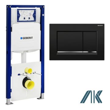Pachet Geberit rezervor incastrat Duofix Sigma cu set fixare si clapeta sigma 30 negru crom lucios