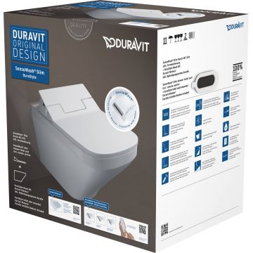 Set vas WC suspendat Duravit DuraStyle si capac slim SensoWash cu functie de bideu