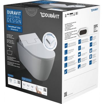 Set vas WC suspendat Duravit ME by Stark si capac slim SensoWash cu functie de bideu la reducere