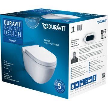 Set vas WC suspendat Duravit Starck 3 si capac inchidere lenta la reducere