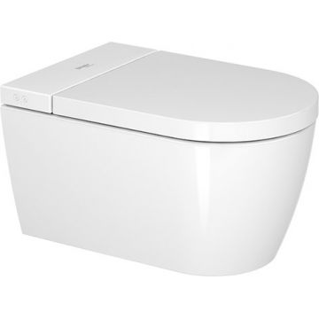 Set vas WC suspendat Duravit Starck f Plus compact 58cm si capac slim SensoWash cu functie de bideu la reducere