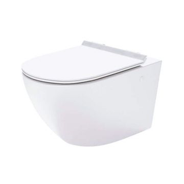 Set vas wc suspendat Massi Decos Mini cu capac softclose slim alb