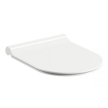 Capac WC Ravak Concept Chrome Uni slim cu inchidere lenta alb