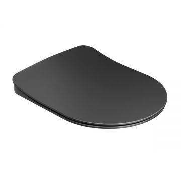 Capac wc Ravak Uni Chrome Flat cu inchidere lenta negru mat