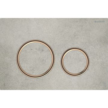 Clapeta actionare Geberit Sigma21 aspect beton detalii rose-gold