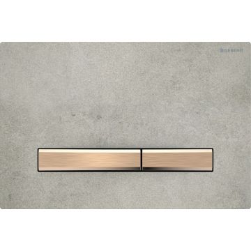 Clapeta actionare Geberit Sigma50 aspect beton detalii rose-gold