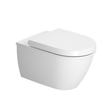 Set vas WC suspendat Duravit Darling New Rimless 54cm si capac cu inchidere lenta la reducere