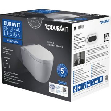 Set vas WC suspendat Duravit ME by Starck Rimless 57x37cm cu capac inchidere lenta la reducere