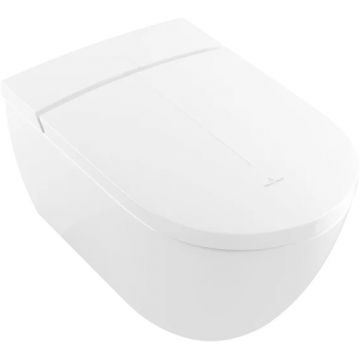 Set vas WC suspendat Villeroy&Boch ViClean l100 DirectFlush CeramicPlus si capac inchidere lenta cu functie bideu electric alb la reducere