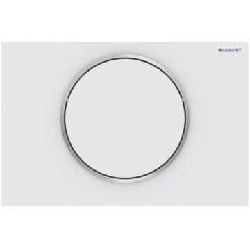 Clapeta actionare start/stop Geberit Sigma10 alb mat - detalii crom lucios