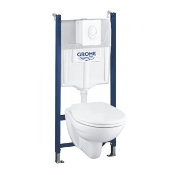 Pachet WC 4 in 1 Grohe Solido Compact, cu ceramica, suspendat, elemente montaj - 39116000