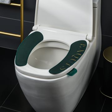 Set 2 manere igienice pentru capac si colac WC, Culoare verde, Material plastic, Dimensiune 70 x 60mm