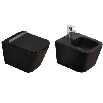 Set vas wc si bideu suspendat Fluminia Paris Negru Mat