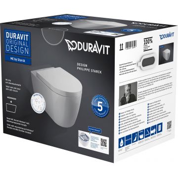 Set vas WC suspendat Duravit ME by Starck Rimless WonderGliss 57x37cm cu capac inchidere lenta