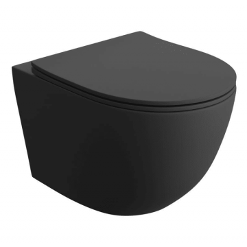 Set vas wc suspendat Matilda si capac Soft Close Negru Mat