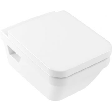 Set vas WC suspendat Villeroy & Boch Arhitectura DirectFlush CeramicPlus cu capac inchidere lenta alb Alpin