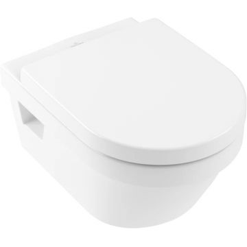 Set vas WC suspendat Villeroy & Boch Omnia Architectura DirectFlush CeramicPlus cu capac inchidere lenta alb Alpin la reducere