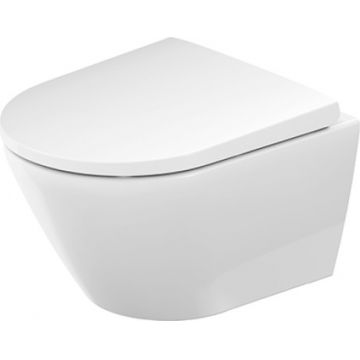 Vas wc suspendat Duravit D-Neo Compact Rimless 37x48cm fixare ascunsa alb