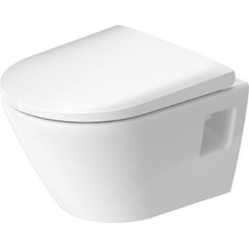 Vas wc suspendat Duravit D-Neo Compact Rimless 37x48cm WonderGliss alb la reducere