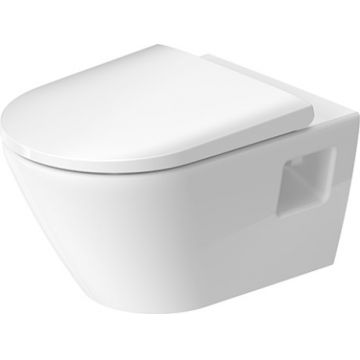 Vas wc suspendat Duravit D-Neo Rimless 37x54cm HygieneGlaze alb la reducere