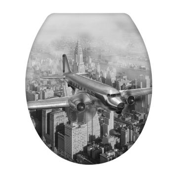 Capac WC cu închidere lentă Wenko Old Time Plane, 45 x 37,5 cm