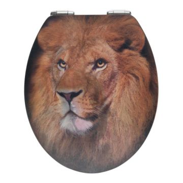 Capac WC din lemn 3D Wenko Lion, 44,5 x 38 cm