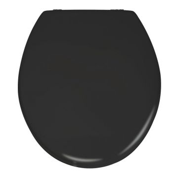 Capac WC din lemn Wenko Prima, 41 x 38 cm, negru mat