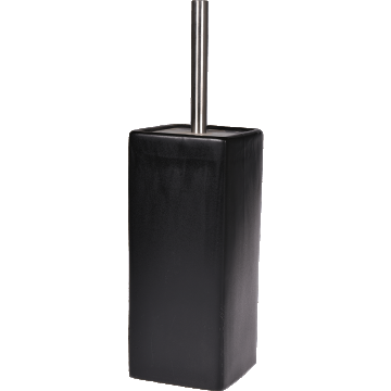 Perie WC MSV Nhale, ceramica, negru, 10.5 x 10.5 x 38 cm