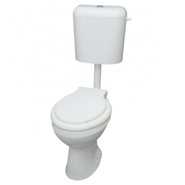 Set Combo WC + capac + rezervor Fayans, ceramica sanitara si plastic, evacuare laterala, alb