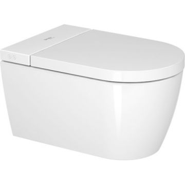 Set vas WC suspendat Duravit Starck f Lite compact 58cm si capac SensoWash cu functie de bideu la reducere