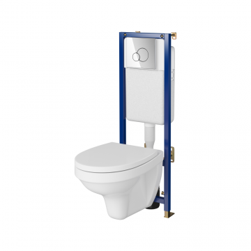 Set WC suspendat Cersanit Ice, ceramica, alb, max. 6 l, 52 x 36 x 37.5 cm