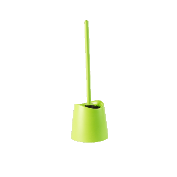 Suport si perie WC Romtatay, plastic, verde, 14 x 14 x 40 cm